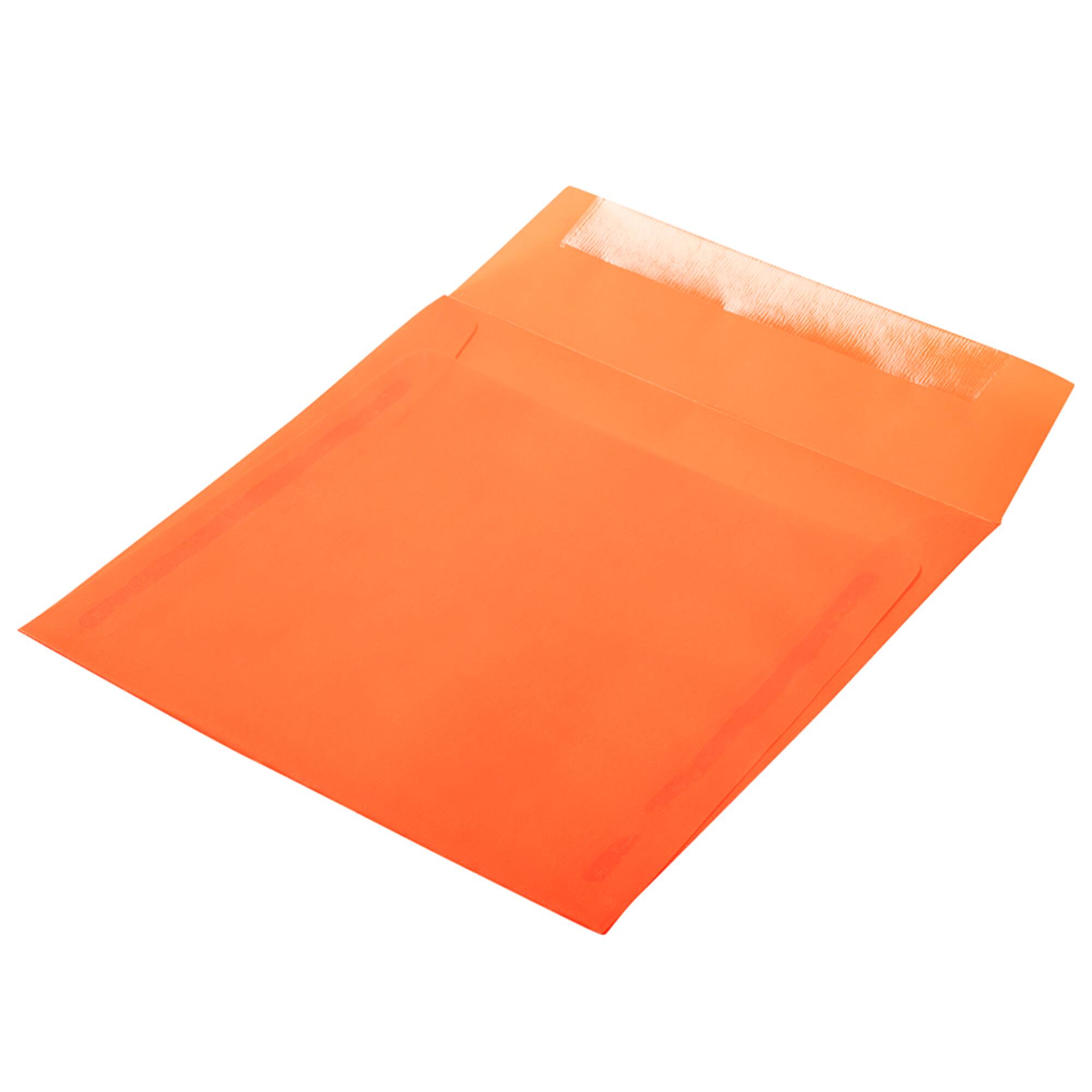JAM Paper 6.5" Glamour Orange Square Translucent Vellum Envelopes, 25ct.